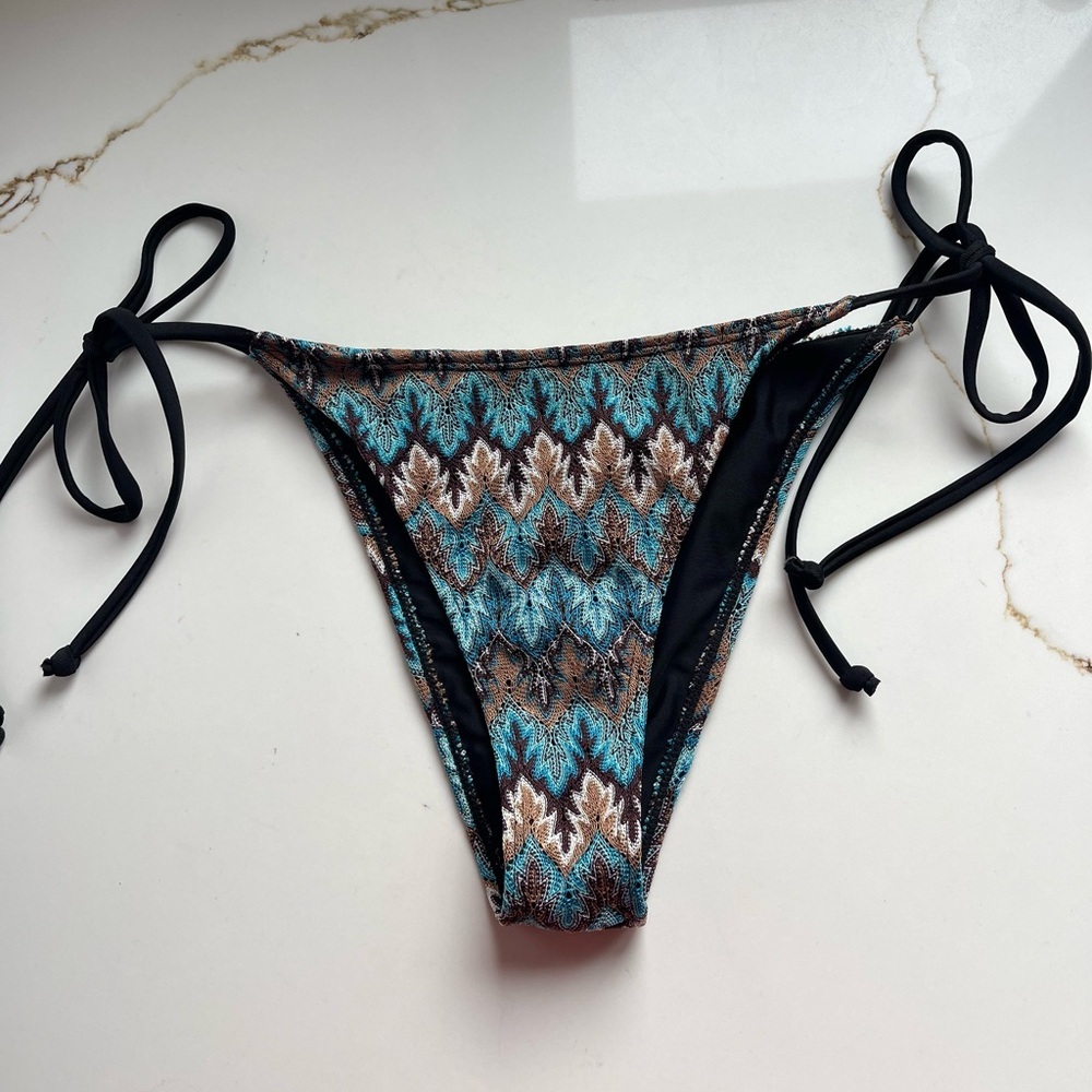 Blue Chevron bikini bottom Medium
